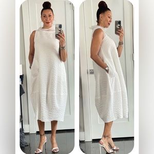 Designer IC Collection White Crinkle Dress - Gorgeous